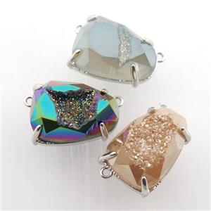 Agate Druzy teardrop pendant, mix color, approx 15-20mm [GM12512]