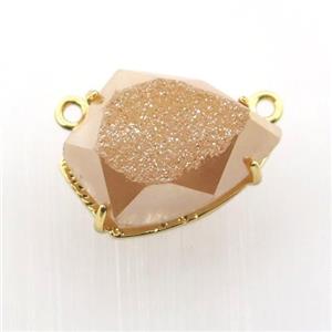 champagne Agate Druzy teardrop pendant, approx 15-20mm [GM12520]