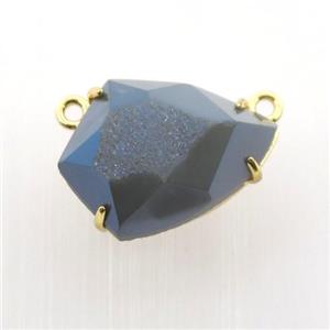 bluegray Agate Druzy teardrop pendant, approx 15-20mm [GM12521]