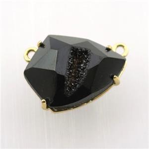 black Agate Druzy teardrop pendant, approx 15-20mm [GM12523]