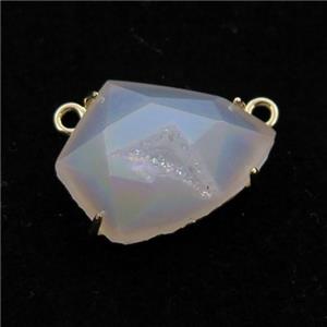 white AB-color Agate Druzy teardrop pendant, approx 15-20mm [GM12524]