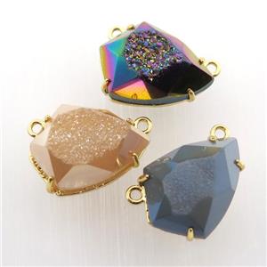 Agate Druzy teardrop pendant, mix color, approx 15-20mm [GM12525]