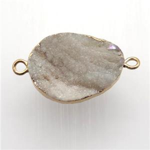 AB-color Solar Agate Druzy pendant, gold plated, approx 15-22mm [GM12556]