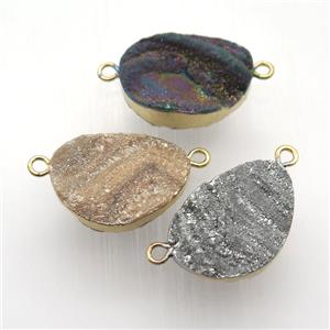 Solar Agate Druzy pendant, gold plated, mix color, approx 15-22mm [GM12557]