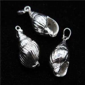 Conch Shell pendant, silver plated, approx 16-25mm [GM12592]