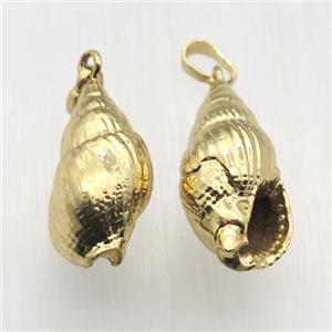Conch Shell pendant, gold plated, approx 16-25mm [GM12593]