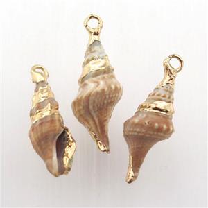 Conch shell pendant, gold plated, approx 10-25mm [GM12638]