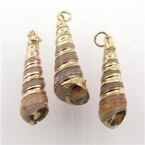 conch shell pendant, gold plated, approx 10-30mm [GM12640]