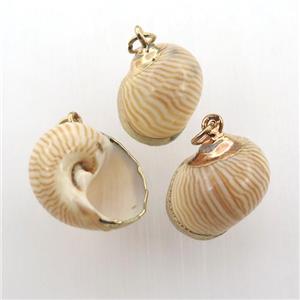conch shell pendant, gold plated, approx 13-20mm [GM12641]