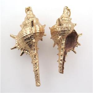 conch shell Oyster pendant, gold plated, approx 25-60mm [GM12643]