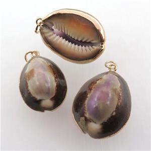 conch shell pendant, gold plated, approx 15-25mm [GM12647]