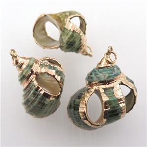 conch shell pendant, gold plated, approx 15-30mm [GM12648]