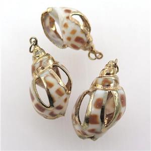 conch shell pendant, gold plated, approx 15-30mm [GM12650]