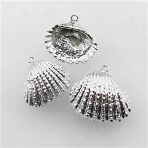conch shell pendant, silver plated, approx 15-25mm [GM12652]