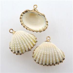 conch shell pendant, gold plated, approx 15-25mm [GM12654]