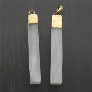 white Calcite pendant, gold plated, approx 6-40mm [GM12694]