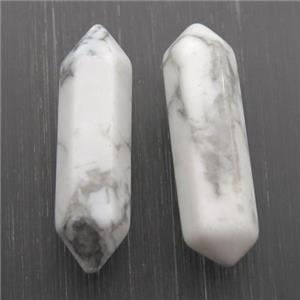 White Howlite Bullet Pendant Undrilled Nohole, approx 8-30mm [GM12698]