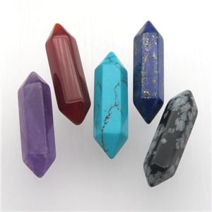 mixed gemstone bullet without hole, approx 8-30mm [GM12717]