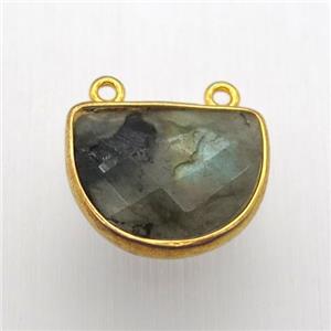 labradorite moon pendant, gold plated, approx 13-17mm [GM12838]