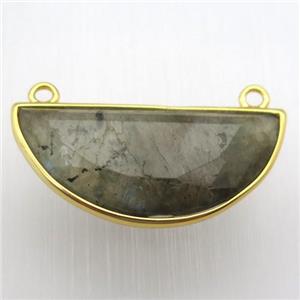 labradorite moon pendant, gold plated, approx 15-30mm [GM12848]