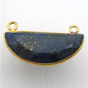 blue lapis moon pendant, gold plated, approx 15-30mm [GM12851]