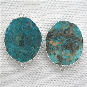 Ocean Jasper connector, silver plated, approx 15-30mm [GM13102]