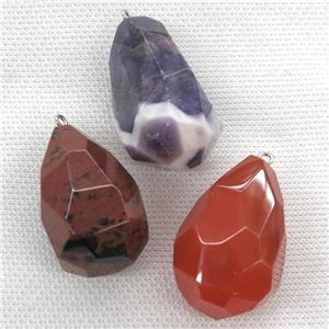 Mixed Gemstone pendant, freeform, approx 20-40mm [GM13110]