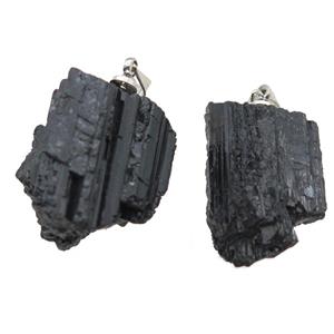 black Tourmaline nugget pendant, freeform, approx 15-20mm [GM13187]