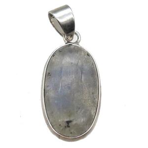 Labradorite oval pendant, approx 11-21mm [GM13195]