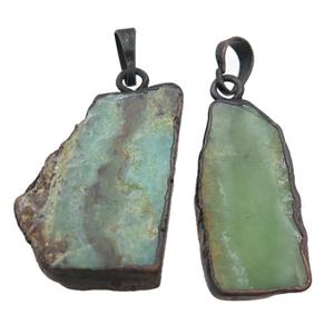 green Australian Chrysoprase slab pendant, antique red, approx 14-30mm [GM13197]