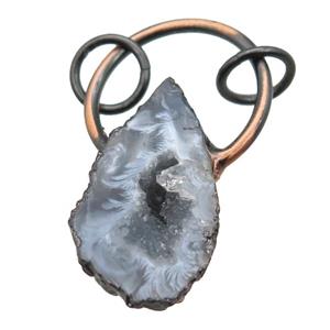 Agate Druzy pendant, freeform, antique red, approx 20-50mm [GM13203]