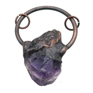 Amethyst nugget pendant, freeform, antique red, approx 20-50mm [GM13204]