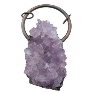 Amethyst Druzy pendant, freeform, antique red, approx 25-60mm [GM13205]