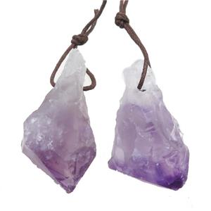 purple Amethyst nugget pendant, freeform, approx 25-50mm [GM13209]