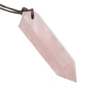 Rose Quartz bullet pendant, approx 13-55mm [GM13216]
