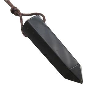 black onyx agate bullet pendant, approx 13-55mm [GM13217]