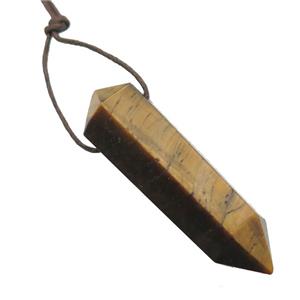yellow Tiger eye stone bullet pendant, approx 13-55mm [GM13218]