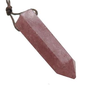 Strawberry Quartz bullet pendant, approx 13-55mm [GM13219]