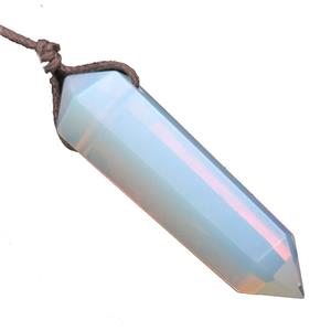 white Opalite bullet pendant, approx 13-55mm [GM13226]
