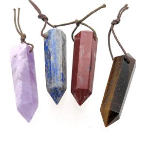 mix Gemstone bullet pendant, approx 13-55mm [GM13227]