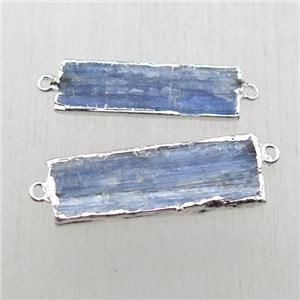 blue kyanite rectangle connector, silver plated, approx 8-30mm [GM13230]