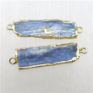 blue kyanite rectangle connector, gold plated, approx 8-30mm [GM13231]