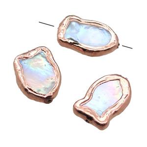 natural pearl beads, fish, rose egold, approx 12-20mm [GM13265]