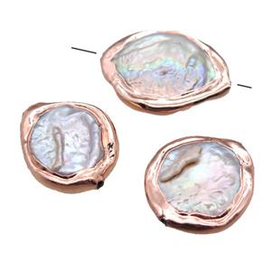 natural pearl beads, rose gold, approx 18-26mm [GM13276]