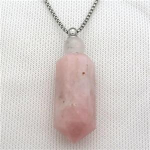 Rose Quartz perfume bottle Necklace, approx 16-60mm [GM13376]