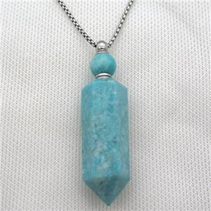 green Russian Amazonite perfume bottle Necklace, approx 16-60mm [GM13380]