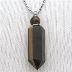 Tiger eye stone perfume bottle Necklace, approx 16-60mm [GM13381]