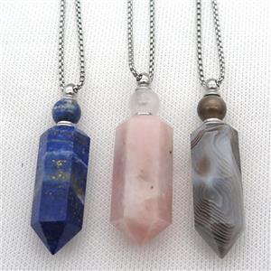 mixed Gemstone perfume bottle Necklace, approx 16-60mm [GM13383]