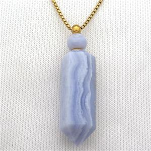 Blue Lace Agate perfume bottle Necklace, approx 16-60mm [GM13384]