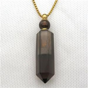 Smoky Quartz perfume bottle Necklace, approx 16-60mm [GM13385]